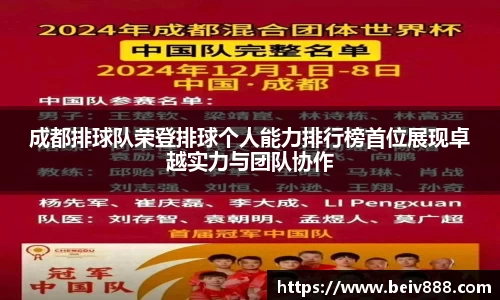 成都排球队荣登排球个人能力排行榜首位展现卓越实力与团队协作
